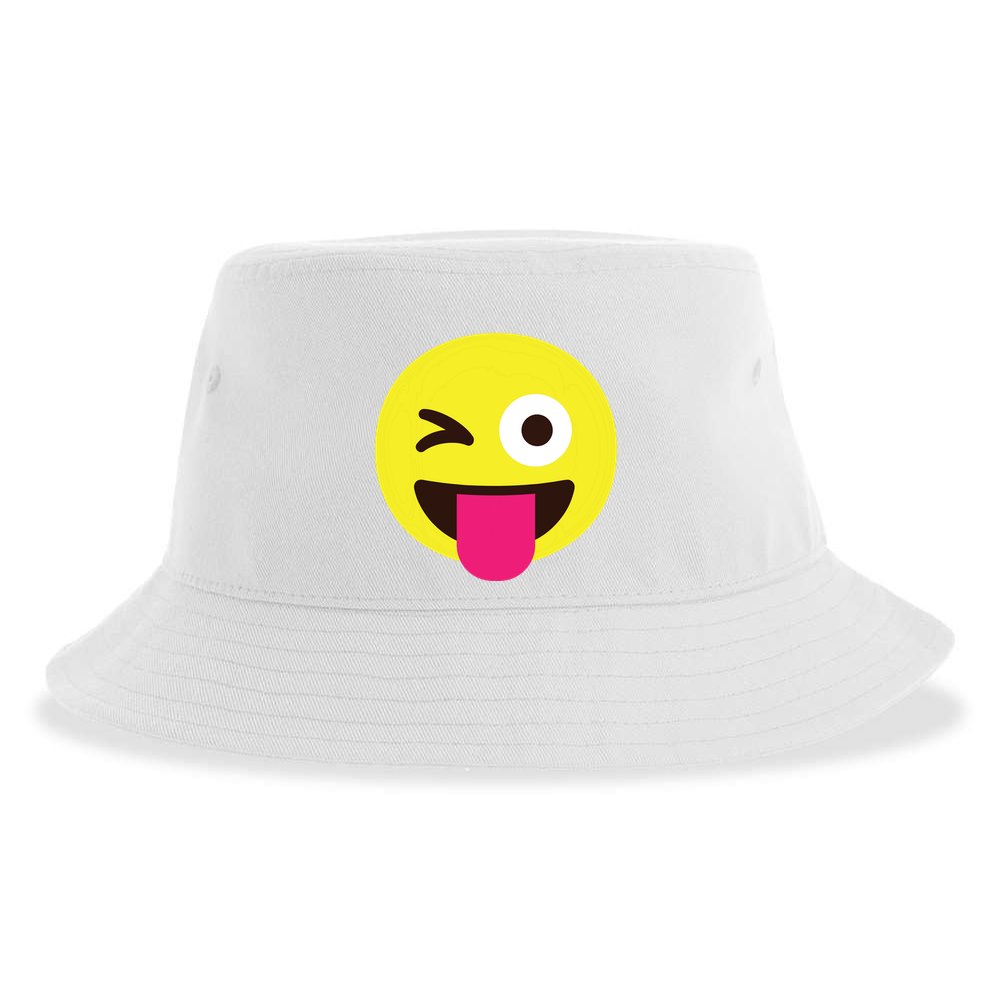 Emoticon Winking Face With Stuckout Tongue And Winking Eye Sustainable Bucket Hat
