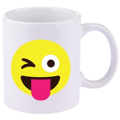 Emoticon Winking Face With Stuckout Tongue And Winking Eye 11oz C Handle Ceramic Mug