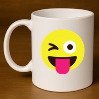 Emoticon Winking Face With Stuckout Tongue And Winking Eye 11oz C Handle Ceramic Mug