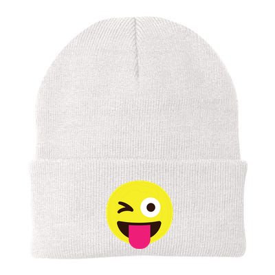 Emoticon Winking Face With Stuckout Tongue And Winking Eye Beanie