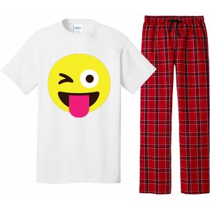 Emoticon Winking Face With Stuckout Tongue And Winking Eye Pajama Set