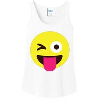 Emoticon Winking Face With Stuckout Tongue And Winking Eye Ladies Essential Tank