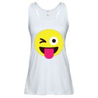 Emoticon Winking Face With Stuckout Tongue And Winking Eye Ladies Essential Flowy Tank