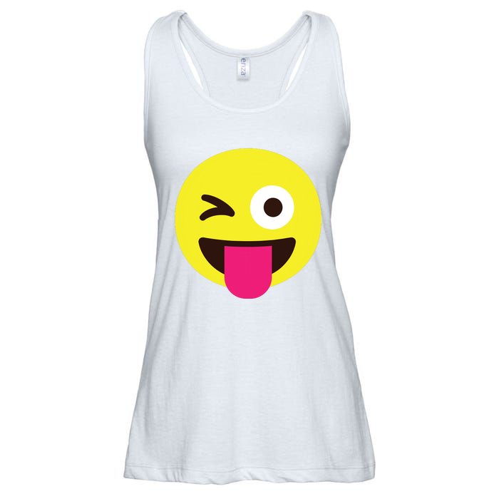 Emoticon Winking Face With Stuckout Tongue And Winking Eye Ladies Essential Flowy Tank