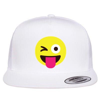 Emoticon Winking Face With Stuckout Tongue And Winking Eye Flatbill Hat