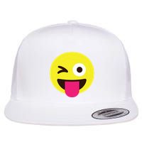 Emoticon Winking Face With Stuckout Tongue And Winking Eye Flatbill Hat