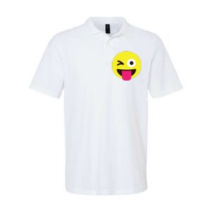 Emoticon Winking Face With Stuckout Tongue And Winking Eye Softstyle Adult Sport Polo