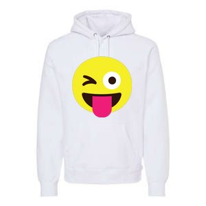 Emoticon Winking Face With Stuckout Tongue And Winking Eye Premium Hoodie