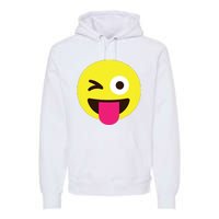 Emoticon Winking Face With Stuckout Tongue And Winking Eye Premium Hoodie