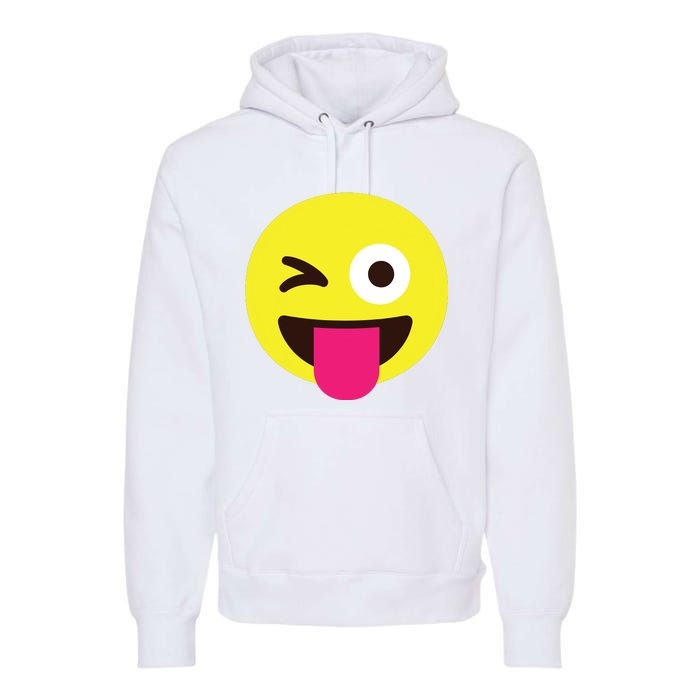 Emoticon Winking Face With Stuckout Tongue And Winking Eye Premium Hoodie