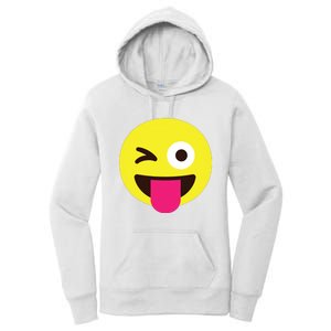 Emoticon Winking Face With Stuckout Tongue And Winking Eye Women's Pullover Hoodie