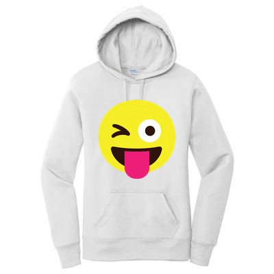 Emoticon Winking Face With Stuckout Tongue And Winking Eye Women's Pullover Hoodie