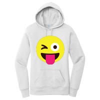 Emoticon Winking Face With Stuckout Tongue And Winking Eye Women's Pullover Hoodie