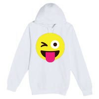 Emoticon Winking Face With Stuckout Tongue And Winking Eye Premium Pullover Hoodie