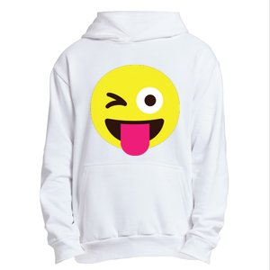 Emoticon Winking Face With Stuckout Tongue And Winking Eye Urban Pullover Hoodie