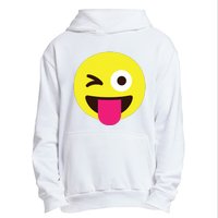 Emoticon Winking Face With Stuckout Tongue And Winking Eye Urban Pullover Hoodie