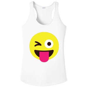 Emoticon Winking Face With Stuckout Tongue And Winking Eye Ladies PosiCharge Competitor Racerback Tank