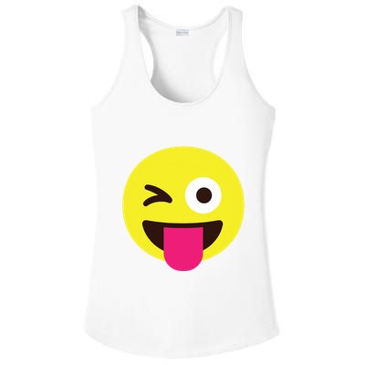 Emoticon Winking Face With Stuckout Tongue And Winking Eye Ladies PosiCharge Competitor Racerback Tank