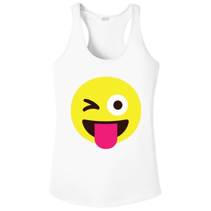 Emoticon Winking Face With Stuckout Tongue And Winking Eye Ladies PosiCharge Competitor Racerback Tank