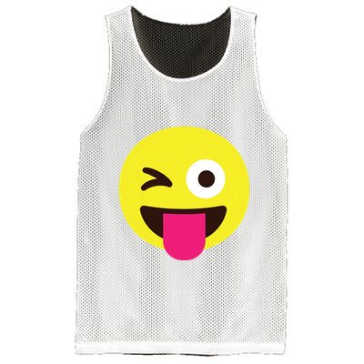 Emoticon Winking Face With Stuckout Tongue And Winking Eye Mesh Reversible Basketball Jersey Tank