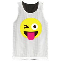 Emoticon Winking Face With Stuckout Tongue And Winking Eye Mesh Reversible Basketball Jersey Tank