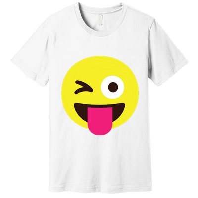 Emoticon Winking Face With Stuckout Tongue And Winking Eye Premium T-Shirt