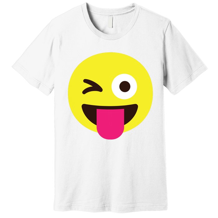 Emoticon Winking Face With Stuckout Tongue And Winking Eye Premium T-Shirt