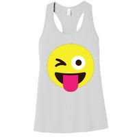 Emoticon Winking Face With Stuckout Tongue And Winking Eye Women's Racerback Tank