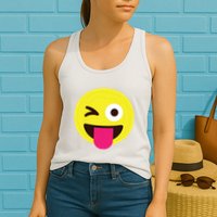 Emoticon Winking Face With Stuckout Tongue And Winking Eye Womens Tank Top