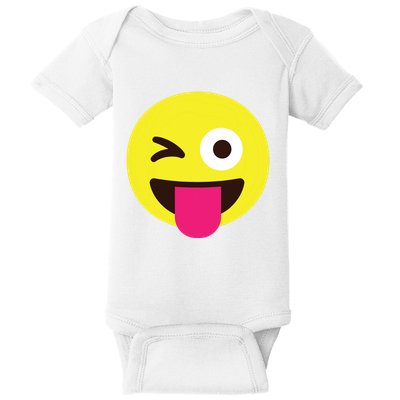 Emoticon Winking Face With Stuckout Tongue And Winking Eye Baby Bodysuit
