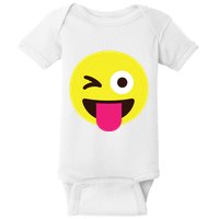 Emoticon Winking Face With Stuckout Tongue And Winking Eye Baby Bodysuit