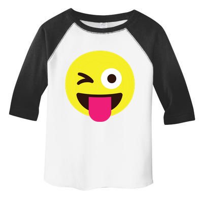 Emoticon Winking Face With Stuckout Tongue And Winking Eye Toddler Fine Jersey T-Shirt