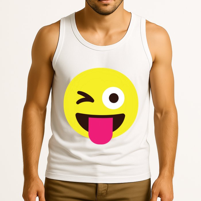 Emoticon Winking Face With Stuckout Tongue And Winking Eye Tank Top
