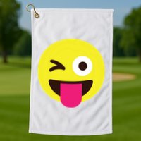 Emoticon Winking Face With Stuckout Tongue And Winking Eye Golf Towel