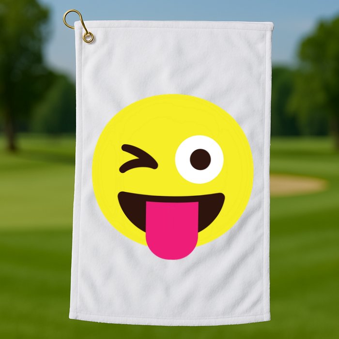 Emoticon Winking Face With Stuckout Tongue And Winking Eye Golf Towel