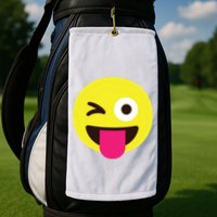 Emoticon Winking Face With Stuckout Tongue And Winking Eye Golf Towel