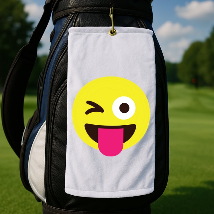 Emoticon Winking Face With Stuckout Tongue And Winking Eye Golf Towel