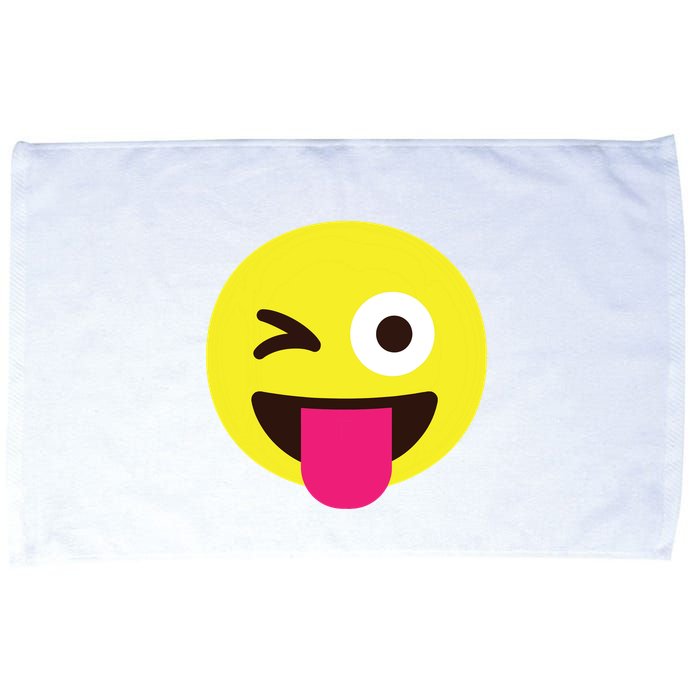 Emoticon Winking Face With Stuckout Tongue And Winking Eye Microfiber Hand Towel