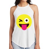 Emoticon Winking Face With Stuckout Tongue And Winking Eye Women's Perfect Tri Rocker Tank