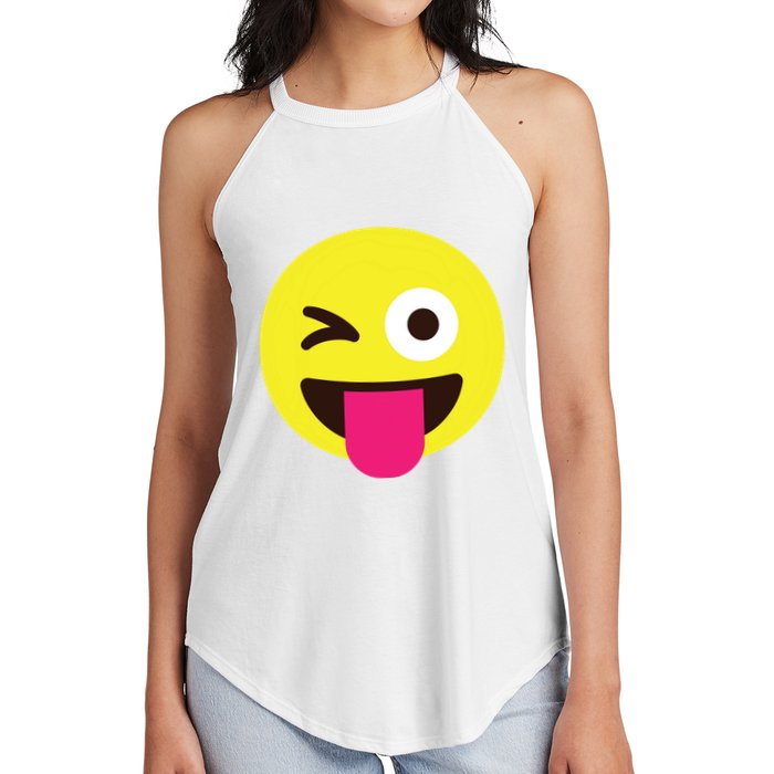 Emoticon Winking Face With Stuckout Tongue And Winking Eye Women's Perfect Tri Rocker Tank