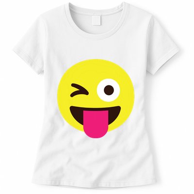 Emoticon Winking Face With Stuckout Tongue And Winking Eye Womens T-Shirt