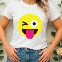 Emoticon Winking Face With Stuckout Tongue And Winking Eye Womens T-Shirt