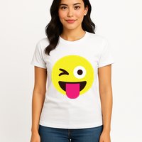 Emoticon Winking Face With Stuckout Tongue And Winking Eye Womens T-Shirt