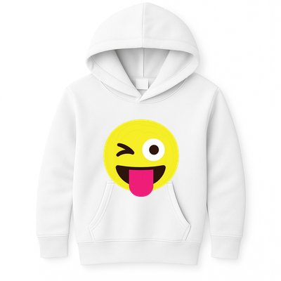 Emoticon Winking Face With Stuckout Tongue And Winking Eye Kids Hoodie