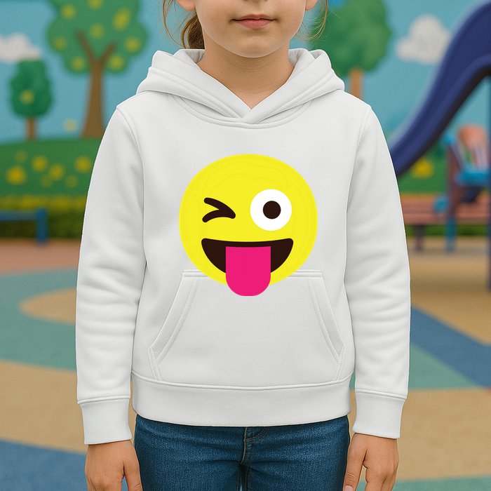 Emoticon Winking Face With Stuckout Tongue And Winking Eye Kids Hoodie