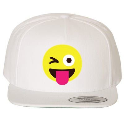 Emoticon Winking Face With Stuckout Tongue And Winking Eye Wool Snapback Cap