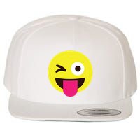 Emoticon Winking Face With Stuckout Tongue And Winking Eye Wool Snapback Cap