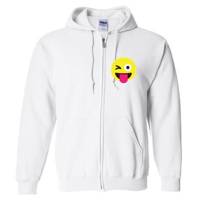 Emoticon Winking Face With Stuckout Tongue And Winking Eye Full Zip Hoodie