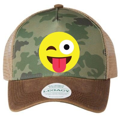 Emoticon Winking Face With Tongue Legacy Tie Dye Trucker Hat