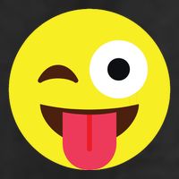 Emoticon Winking Face With Tongue 7 Panel Mesh Trucker Snapback Hat